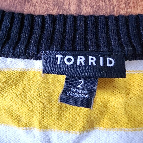 Torrid Cotton Cashmere Pullover Crew Sweater - Picture 2 of 3